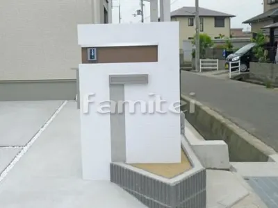 門柱 塗り壁 四国化成 パレットHG塗装 メイン002ラフ仕上げ 一部分250-1フラット仕上げ 化粧ブロック積み花壇 ユニソン ジャスティ クオリティブラック