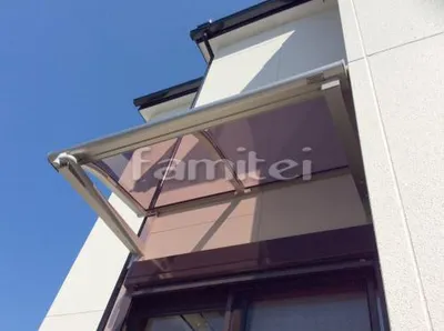 柱なし雨除け屋根 YKKAP ヴェクターテラス屋根(ベクター) 1階用 R型アール屋根