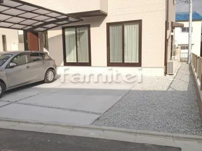 駐車場ガレージ床 土間コンクリート バラス砕石目地