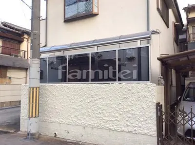 洗濯干し屋根 YKKAP ヴェクターテラス屋根(ベクター) 1階用 R型アール屋根 物干し 目隠しパネル(前面)