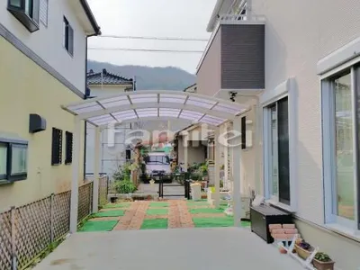 カーポート YKKAP レイナポートグラン 横2台用(ワイド ツイン) R型アール屋根