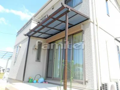 フル木製調テラス屋根(パーゴラ風) 三協アルミ ナチュレ 1階用 F型フラット屋根