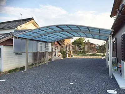 カーポート プライスポート 横2台用(ワイド ツイン) R型アール屋根 目隠しパネル(側面 サイド)