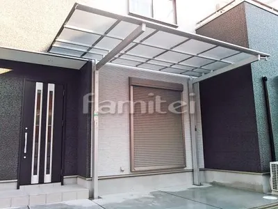 カーポート 三協アルミ マイリッシュ(ニューマイリッシュ) 1台用(単棟) F型フラット屋根 前下がり 逆勾配