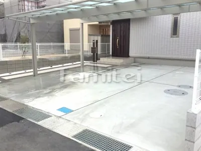 ガレージまわり 駐車場屋根 土間コンクリート