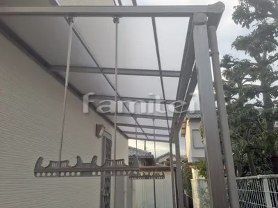 雨除け屋根 フラットテラス屋根 1階用 F型 特殊加工 奥行カット