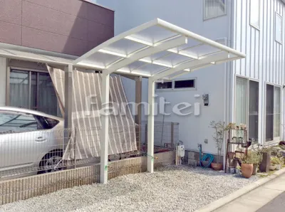 自転車バイク屋根 YKKAP レイナポートグランミニ 駐輪場屋根 サイクルポート R型アール屋根