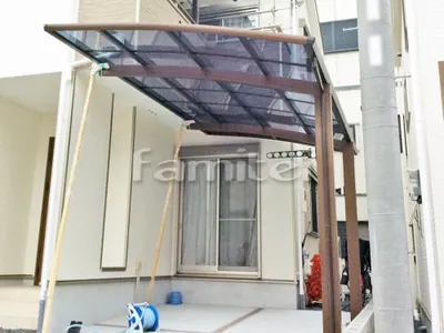カーポート プライスポート 1台用(単棟) R型アール屋根 収納式物干し