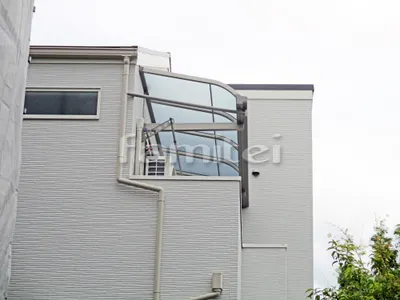 柱なしベランダ屋根 LIXILリクシル スピーネ 2階用 R型アール屋根