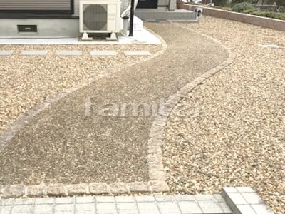 アプローチ周り ジャミ敷き 防草シート加工