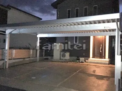 カーポート YKKAP レオンポートneo 積雪50cm対応 折板屋根 横3台用(ワイド トリプル) F型フラット屋根