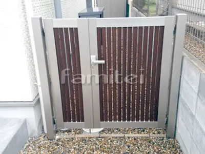 勝手口門扉 YKKAP ルシアスCS03型 12-04・08 親子両開き