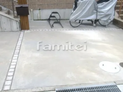 駐車場ガレージ 目地 ピンコロ石