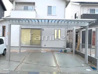 カーポート YKKAP エフルージュグラン 積雪50cm対応 横2台用(ワイド ツイン) F型フラット屋根 既存カーポート撤去