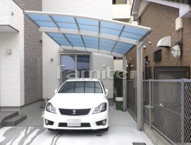 カーポート YKKAP レイナポートグラン 1台用(単棟) R型アール屋根