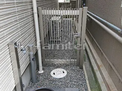 勝手口門扉 YKKAP シンプレオT1型 縦格子 片開き