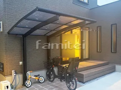 自転車バイク屋根 YKKAP レイナポートグランミニ 駐輪場屋根 サイクルポート R型アール屋根