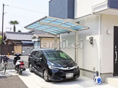 カーポート YKKAP レイナポートグラン 1台用(単棟) R型アール屋根