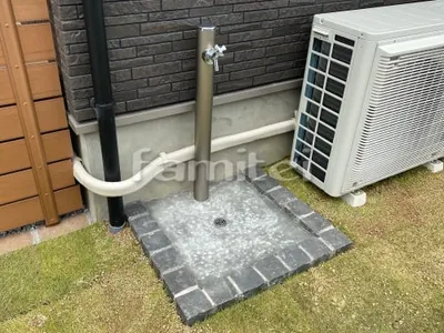 ピンコロ囲い水受け(パン) 土間モルタル仕上げ 洗い場