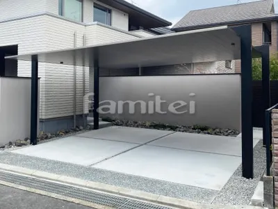 カーポート2台(ワイド) ツイン LIXIL カーポートSC フラット屋根 吊り下げ屋根