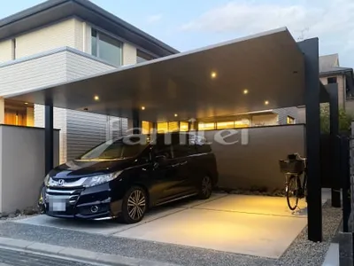 カーポート2台(ワイド) ツイン LIXIL カーポートSC フラット屋根 吊り下げ屋根