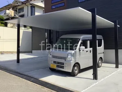 カーポート２台(ワイド) ツイン LIXIL カーポートSC フラット屋根 吊り下げ屋根