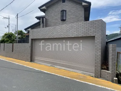 塀まわりリフォーム タイル貼り LIXIL 2丁掛けタイル フェイブ