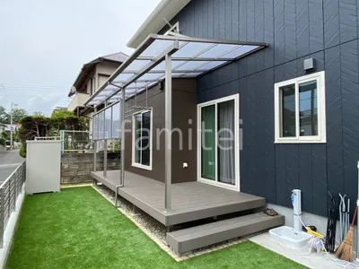 １階テラス屋根 （雨除け） LIXIL スピーネF フラット屋根 スタンダード 壁付