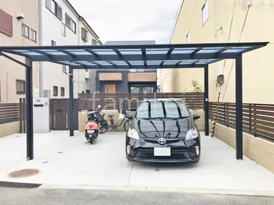 カーポート２台(ワイド) ツイン LIXIL ネスカＦ フラット屋根