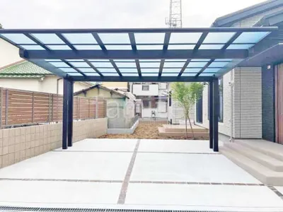 駐車場ガレージ床 土間コンクリート レンガ目地 ソイルレンガ