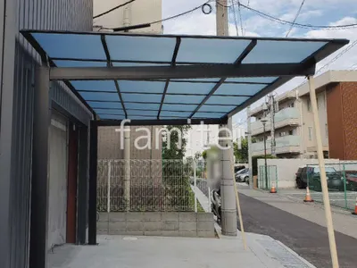 カーポート１台 （単棟） 三協アルミ ニューマイリッシュ 逆勾配 フラット屋根 前下がり屋根