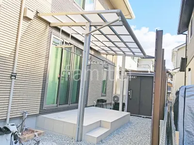 １階テラス屋根 （雨除け） YKKAP 独立式 レセパ Tタイプ フラット屋根 独立式 スタンダード