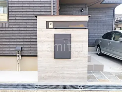 門柱 壁タイル貼り タカショー セラウォール RC杉板 宅配ボックス ユニソン ヴィコDB100