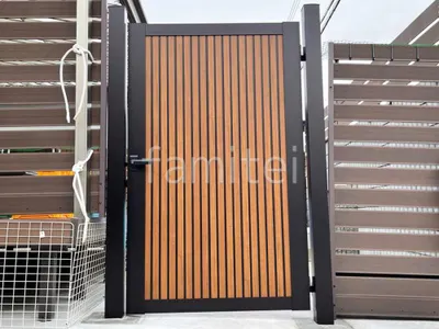 片開き 門扉 YKKAP 木製調 ルシアスTM1型 たて目隠し 