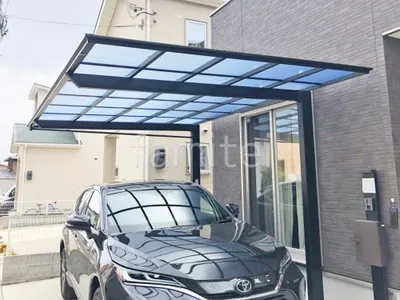 カーポート１台 （単棟） LIXIL フーゴF 逆勾配 フラット屋根 前下がり屋根