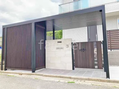 1階テラス屋根 (雨除け) LIXIL 独立式Gルーフ フリータイプ 天井材付 フラット屋根 独立式