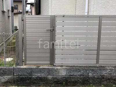 片開き 門扉 LIXIL AB YM2型 横目隠し 