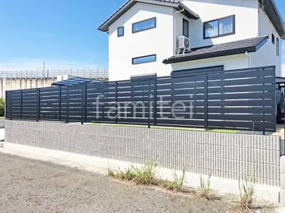 アルミ形材 フェンス LIXIL AB YS3型 横スリット3 目隠し ブロック塀 (化粧ブロック) ユニソン ジャスティ
