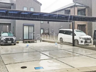 カーポート３台 （横ワイド トリプル） YKKAP エフルージュ FIRST フラット屋根