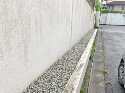防犯砂利敷き バラス砕石 防草シート加工