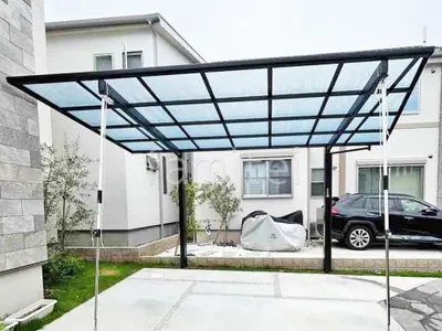 カーポート１台 （単棟） YKKAP エフルージュ FIRST 変形地対応 フラット屋根