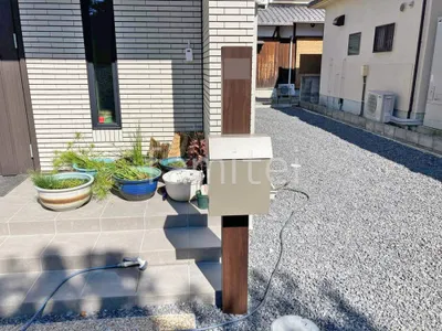 機能門柱 照明なし LIXIL 木製調FW パターン1