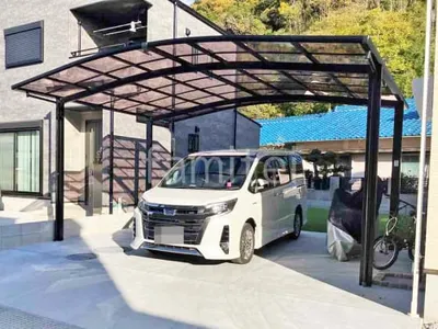 カーポート２台(ワイド) ツイン LIXIL ネスカＲ アール屋根