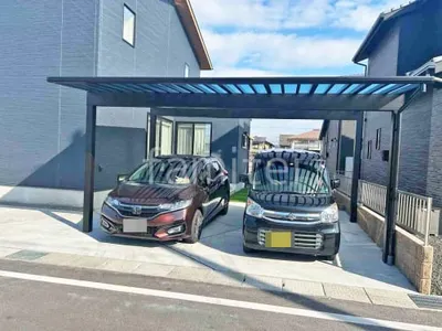 カーポート２台(ワイド) ツイン YKKAP エフルージュ 積雪50cm対応 フラット屋根