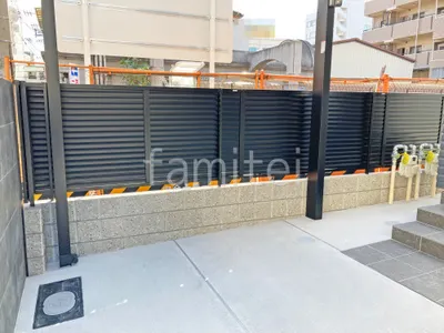 アルミ形材 フェンス LIXIL AB YL3型 横ルーバー3 目隠し ブロック塀 （化粧ブロック） ユニソン リブスプリットn 