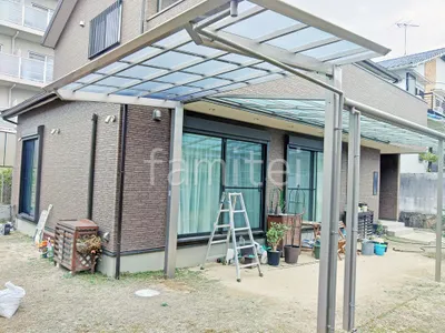 １階テラス屋根 （雨除け） 四国化成 独立式スマートトップ 後柱 フラット屋根 独立式 スタンダード