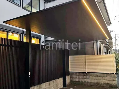 カーポート１台 （単棟） LIXIL 木製調 カーポートSC フラット屋根 吊り下げ屋根