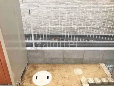 ブロック塀 （化粧ブロック） 太陽エコブロックス 普通CB  スチールメッシュ フェンス YKKAP イーネット3F型 スチール柱 境界・メッシュ