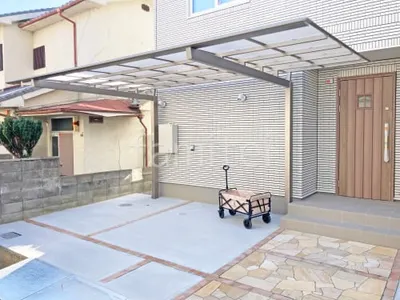 カーポート１台 （単棟） 三協アルミ ニューマイリッシュ 逆勾配 フラット屋根 前下がり屋根