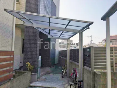 カーポート１台 （単棟） YKKAP エフルージュ FIRST 変形地対応 フラット屋根